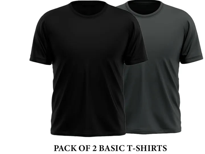 DClothing Pack of 2 plain basic half sleeves T-Shirt For Men