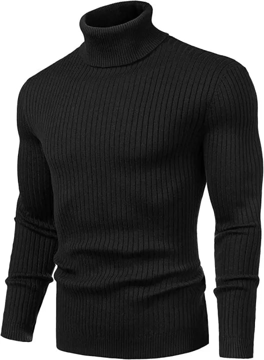 High-Neck Winter Pullover – Thick Warm Knit Wind Protection