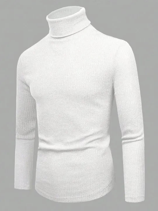 High-Neck Winter Pullover – Thick Warm Knit Wind Protection