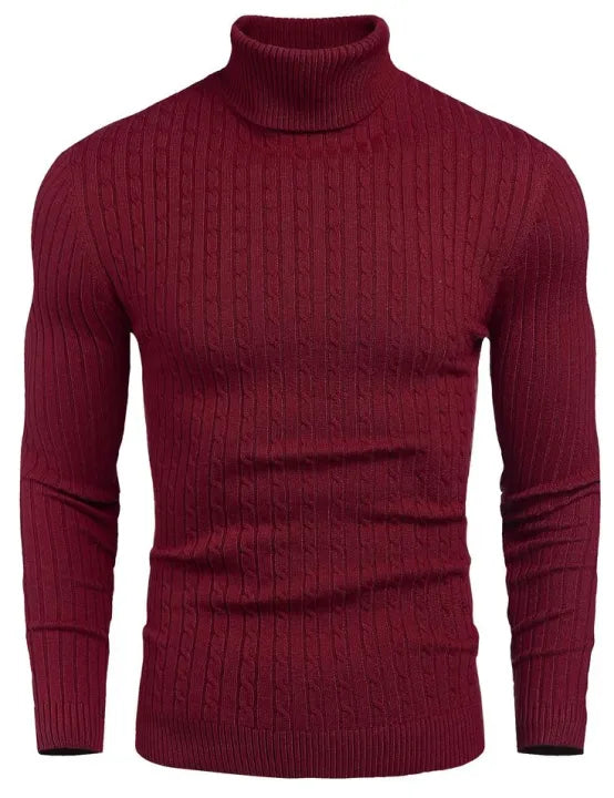 High-Neck Winter Pullover – Thick Warm Knit Wind Protection