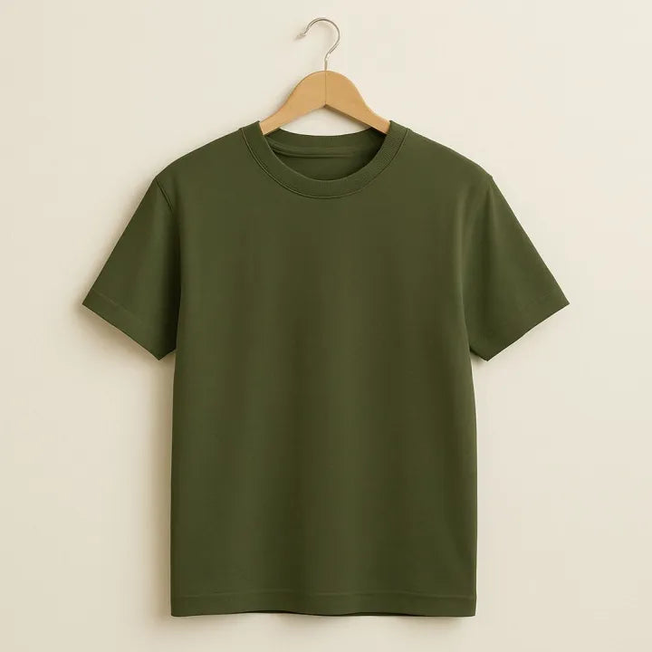 Navy Blue Plain Round Neck T-Shirt for Men