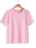 Classic Round Neck Pink T-Shirt