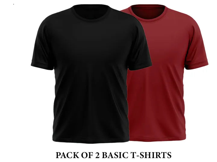 DClothing Pack of 2 plain basic half sleeves T-Shirt For Men