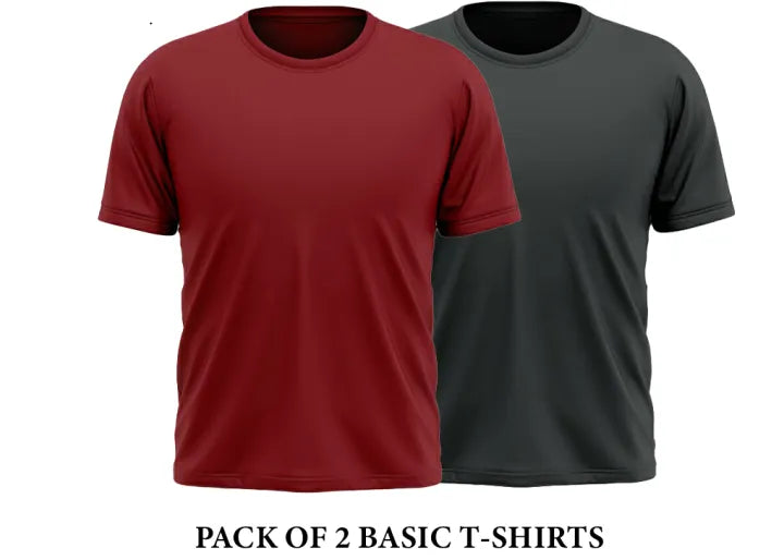 DClothing Pack of 2 plain basic half sleeves T-Shirt For Men
