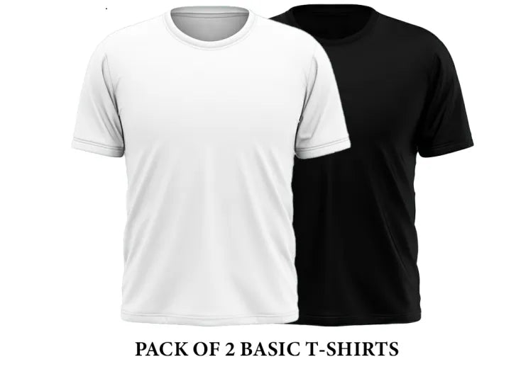 DClothing Pack of 2 plain basic half sleeves T-Shirt For Men