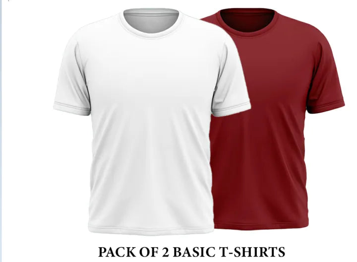 DClothing Pack of 2 plain basic half sleeves T-Shirt For Men