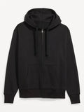 Black Zipper Hoodie Plain – Winter Essential